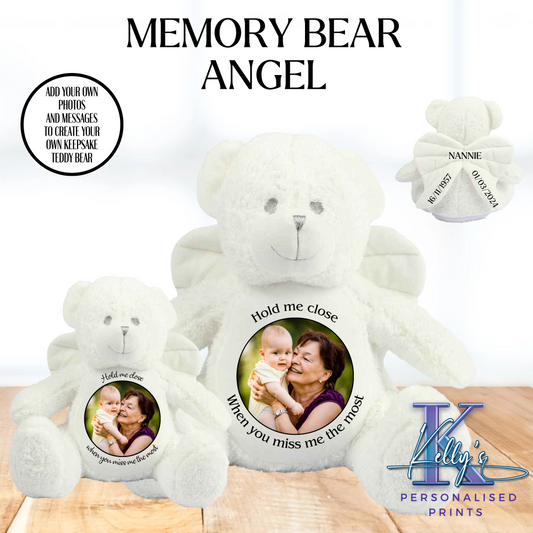 Memory Angel Teddy Bear Hold me close when you miss me the most