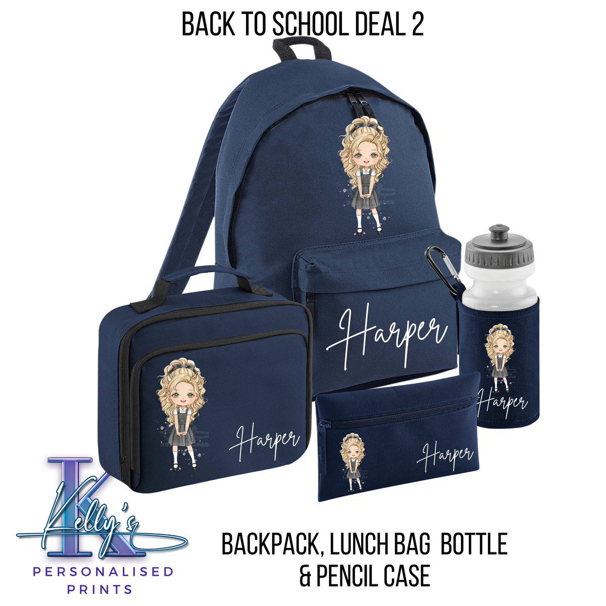 Personalised Back to school set, Back to school Bundle 2, School Character back to school set