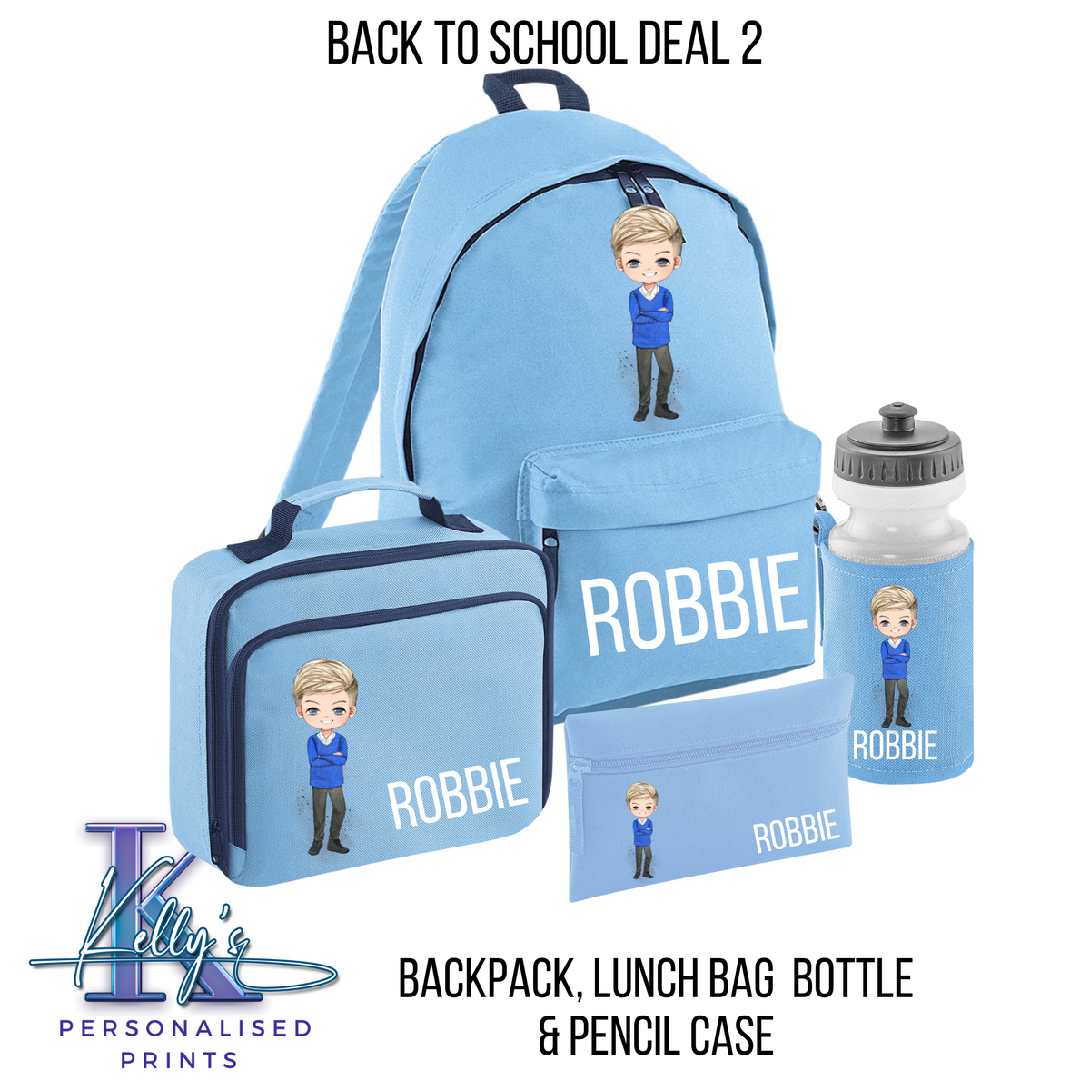 Personalised Back to school set, Back to school Bundle 2, School Character back to school set