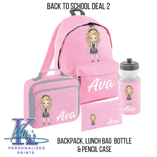 Personalised Back to school set, Back to school Bundle 2, School Character back to school set