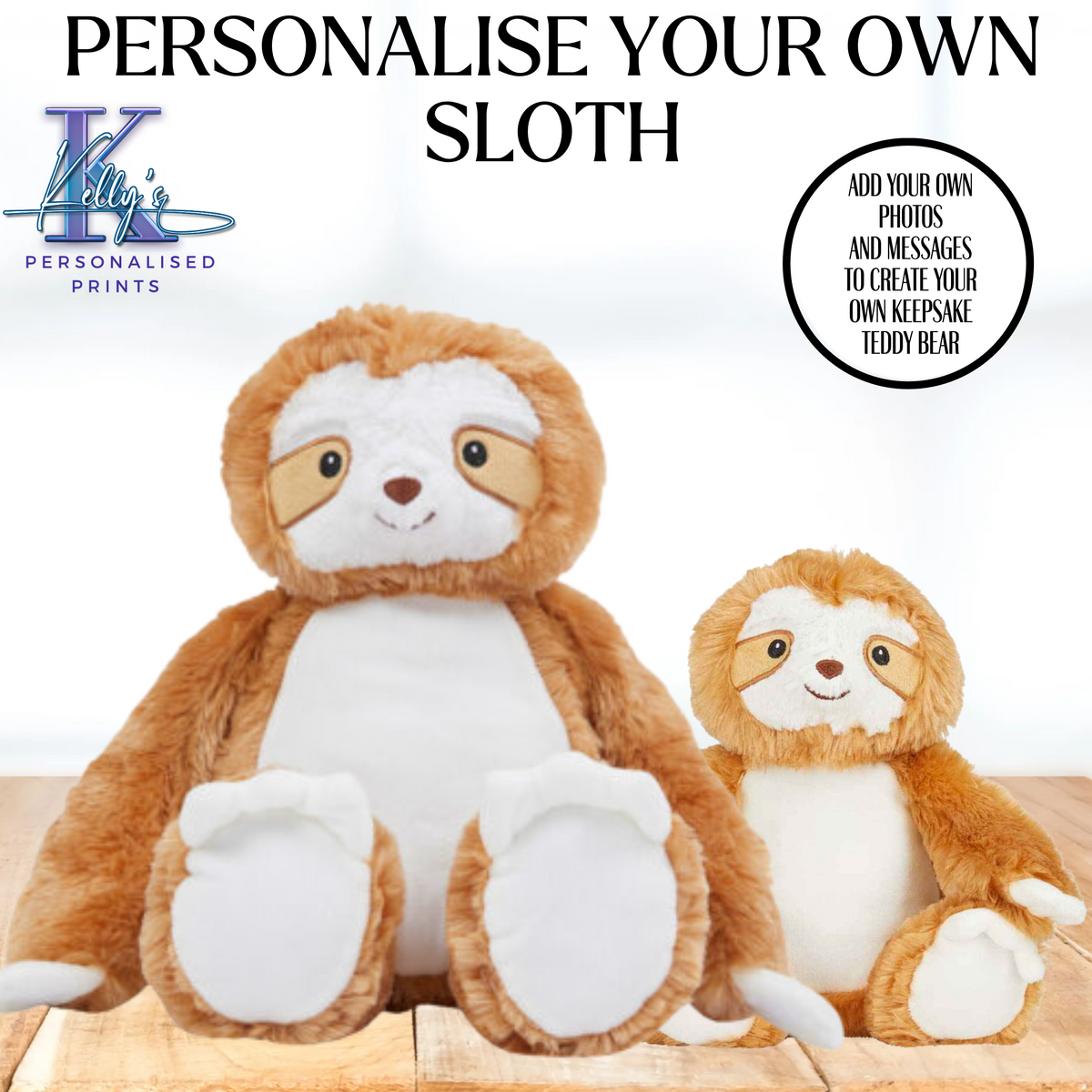 Personalised Sloth Teddy Bear