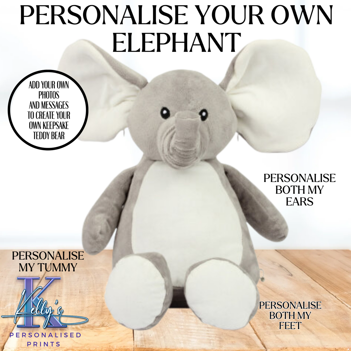 Personalised Elephant teddy bear