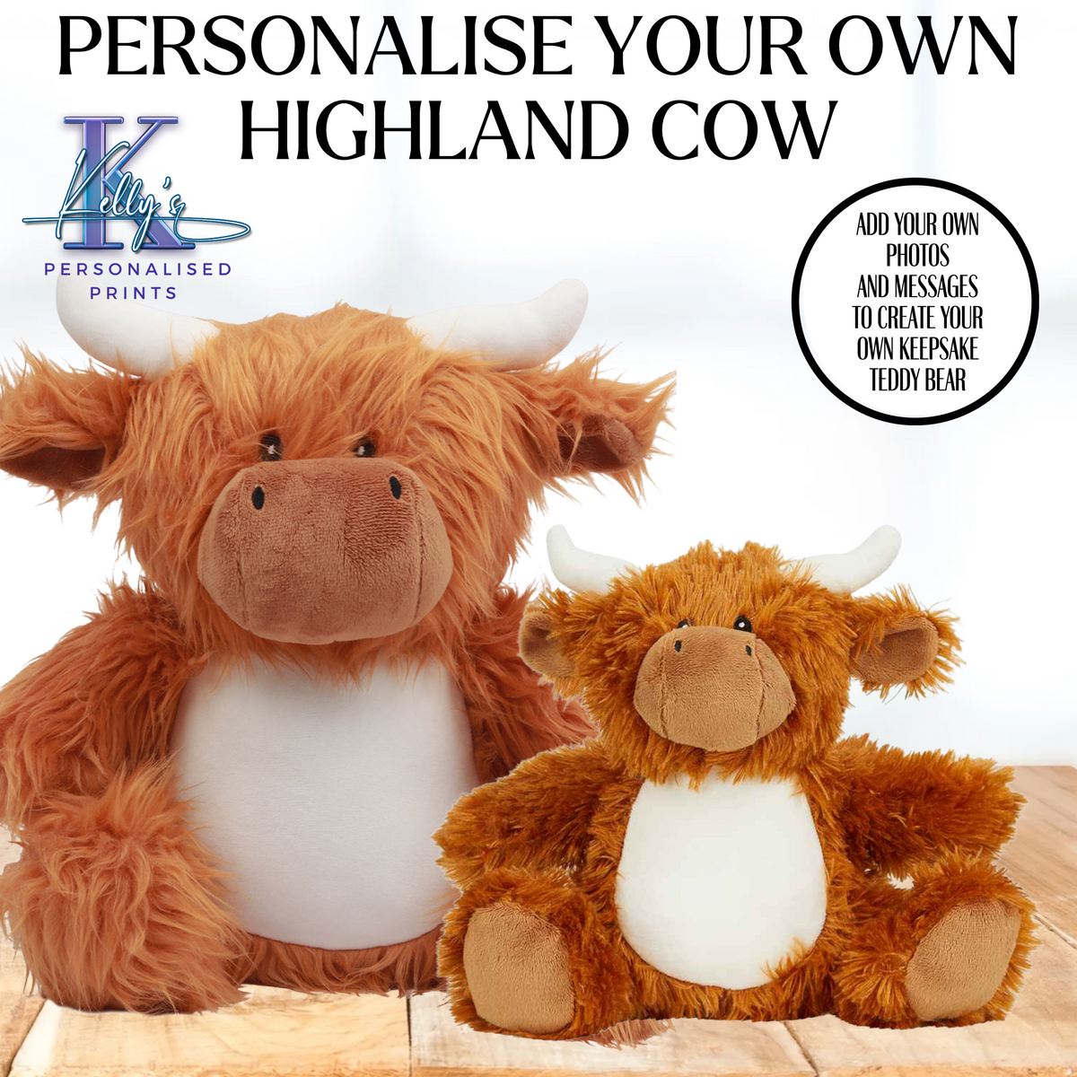 Personalised Highland Cow Teddy Bear