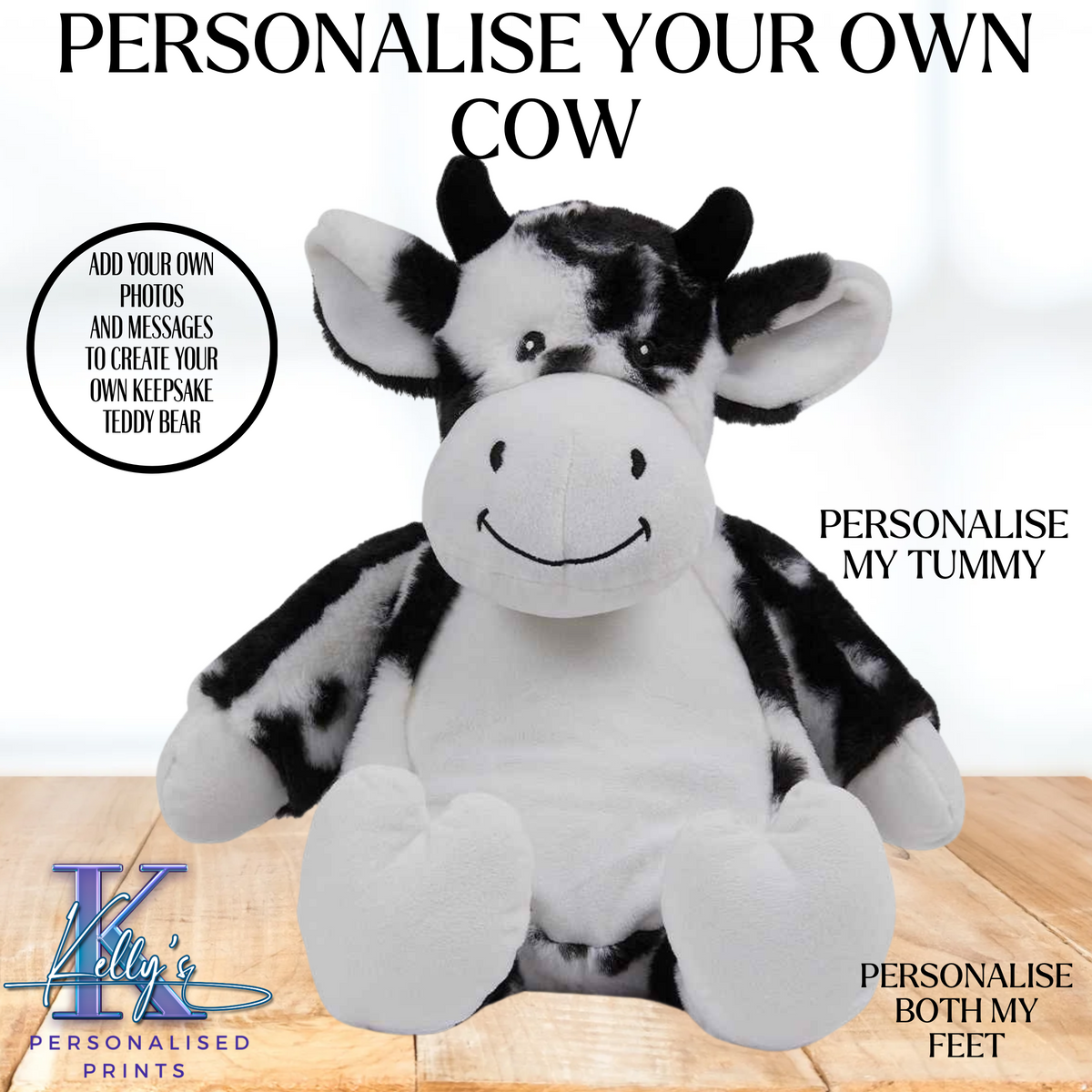 Personalised Cow Teddy Bear