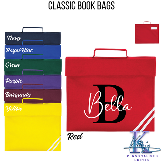 Personalised School Book Bag, Classic Book Bag