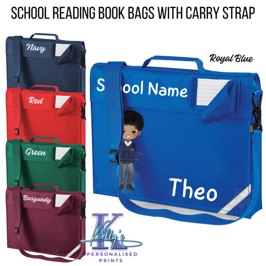 Personalised School Character Book Bag With Carry Strap