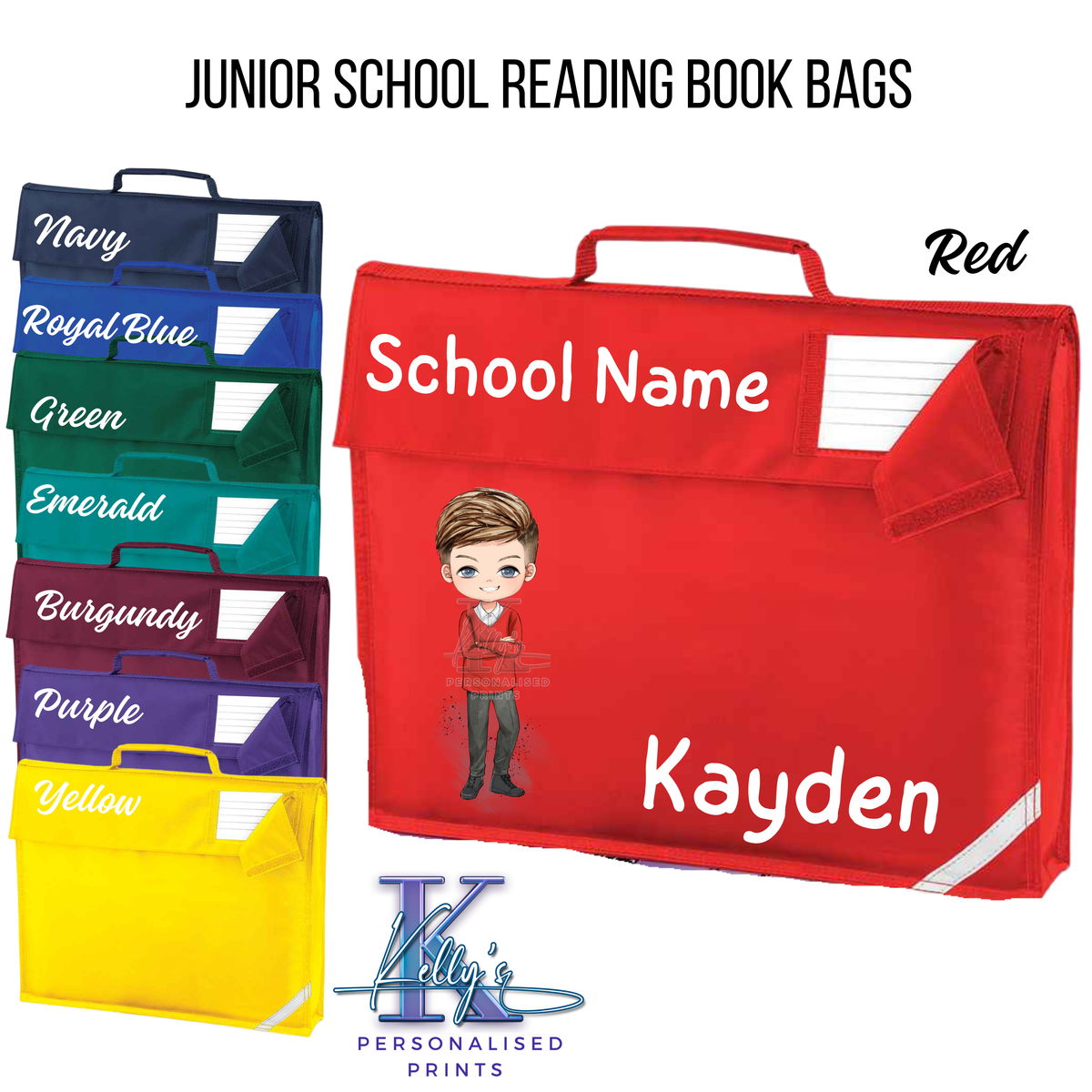 Personalised School Book Bag, Junior Book Bag, School Character Book Bag