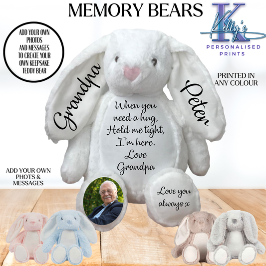 Memory Teddy Bear, When you need a hug hold me tight