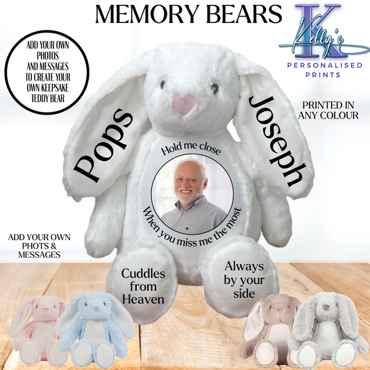 Memory Teddy Bear Hold me close when you miss me the most