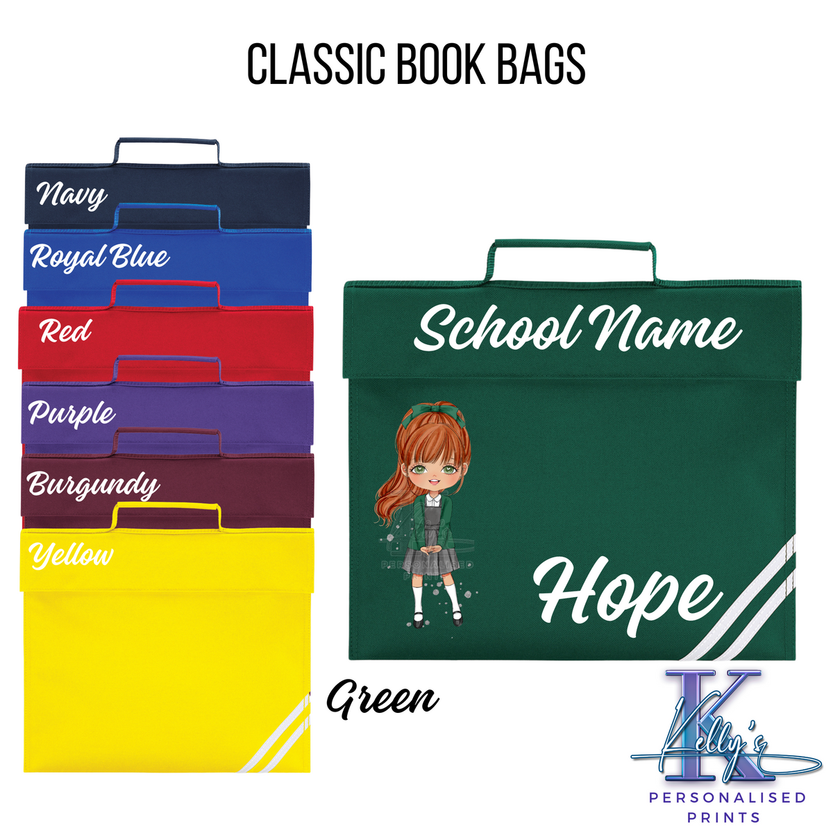 Personalised School Book Bag School character, Classic Book Bag